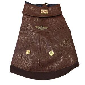 WOOLRICH Pet U.S. Faux Leather Bomber Jacket 13 3/4" Neck Length 11"